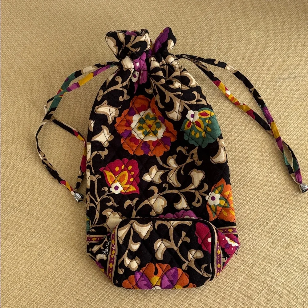 Vera Bradley Suzani Floral Cheers to You Bottle Cinch Bag